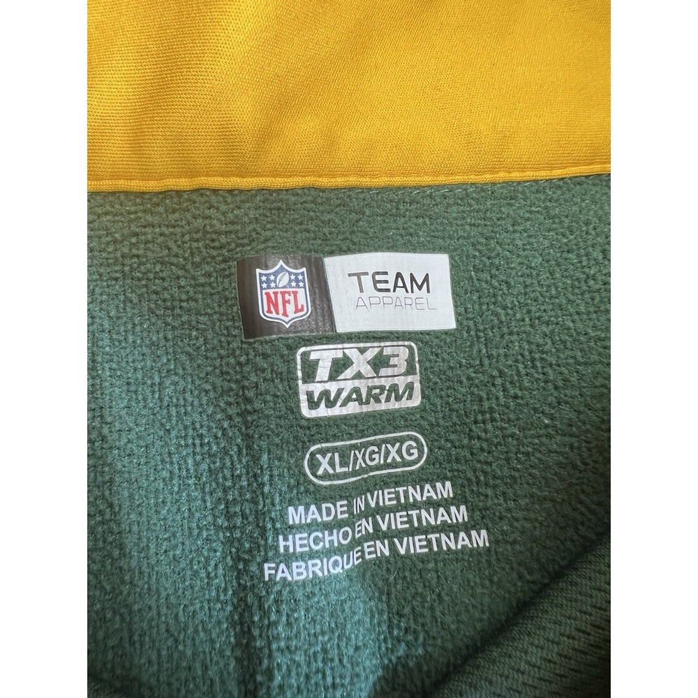 TX3 Warm Men'sNFL Green Bay Packers NFL Team Apparel 1/4 Zip Green Shirt XL - Picture 3 of 5